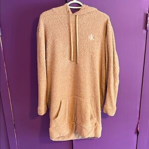 Calvin Klein Beige-ish Pink Hooded Sweater